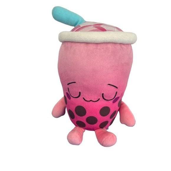Funko Pink Bubble Tea Blue Straw Sleepy Plush Stuffed Gamestop Exclusive 2021 - Picture 2 of 10